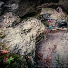 Heiko moving in a new line, Frankenjura, Germany